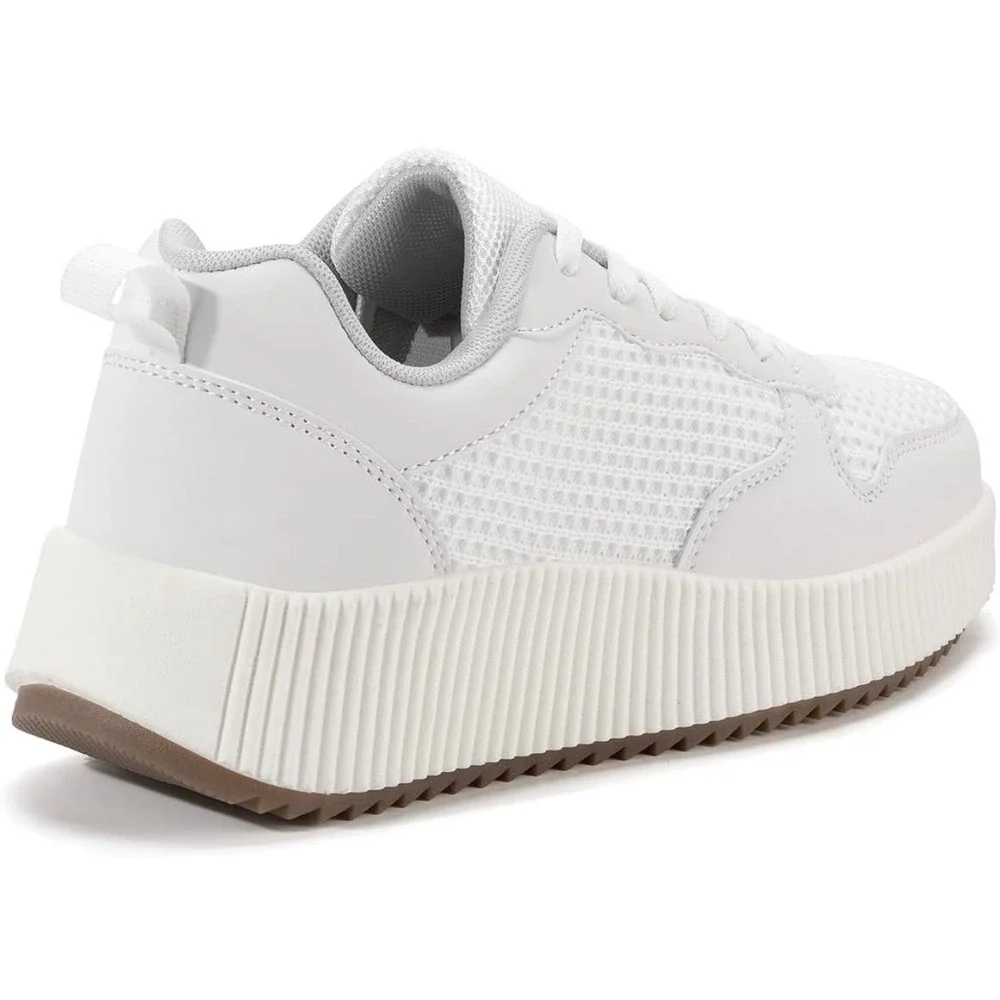 NIB Kyedoo Women Platform Walking Shoes White Mesh Sneaker Lace Up Sz 8